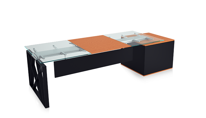 Gordion Yönetici Takımı (Kesonlu Masa) Gordion Kesonlu Masa Sağ 300cm