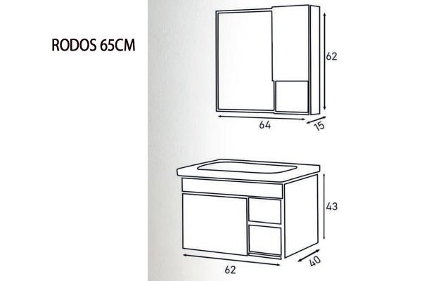 Rodos Banyo Grubu 65cm