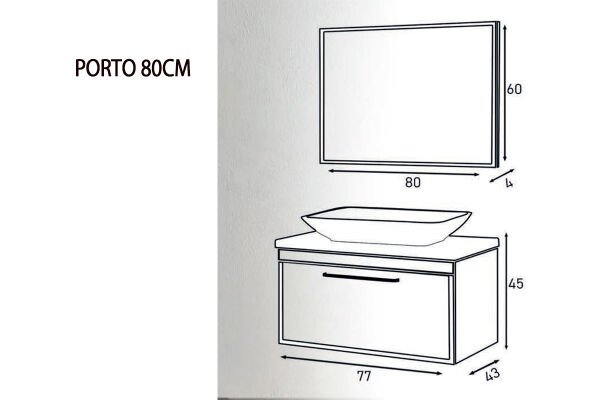 Porto Banyo Grubu 80cm