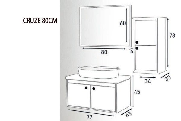Cruze Banyo Grubu 80cm