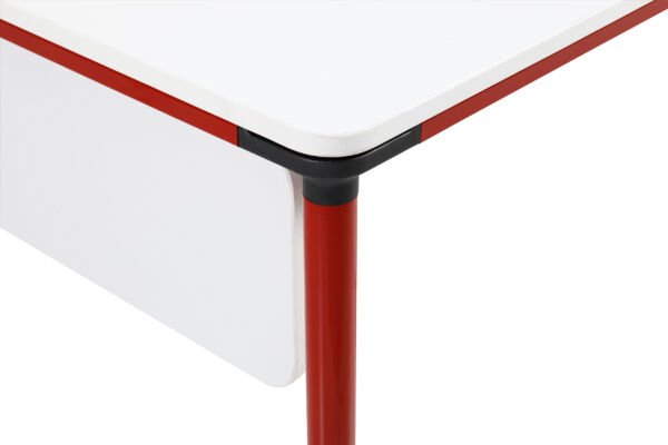Orbit Masa Orbit Kırmızı Ayak Beyaz Üst - Orbit 140cm