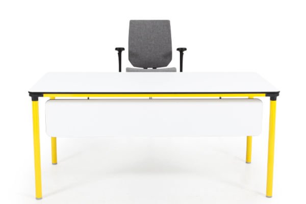 Orbit Masa Orbit Sarı Ayak, Beyaz Üst - Orbit 140cm