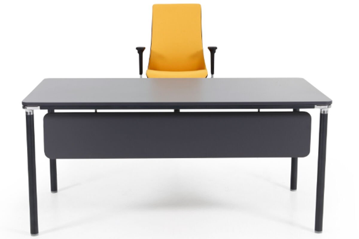 Orbit Masa Orbit Siyah Ayak, Gri Üst - Orbit 140cm