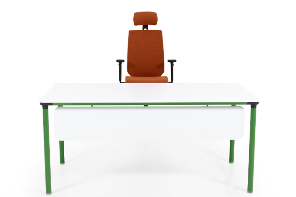 Orbit Masa Orbit Yeşil Ayak, Beyaz Üst - Orbit 180cm