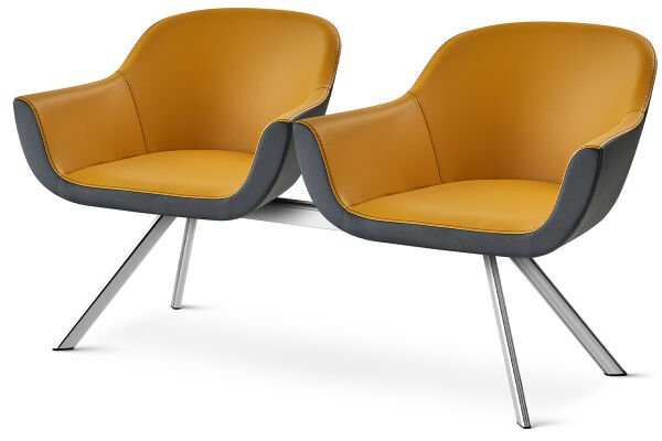 RS 6004 İkili Bekleme Koltuğu Krom Ayak