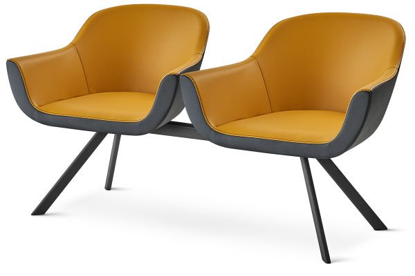 RS 6004 İkili Bekleme Koltuğu Siyah Ayak