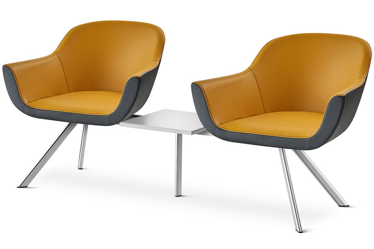 RS 6005 İkili Bekleme Koltuğu Krom Ayak