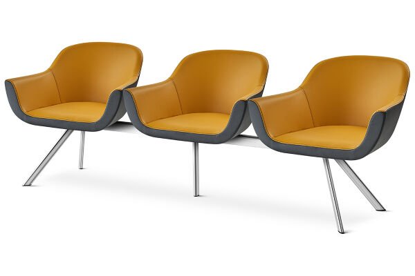 RS 6006 Üç'lü Bekleme Koltuğu Krom Ayak