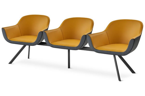 RS 6006 Üç'lü Bekleme Koltuğu Siyah Ayak