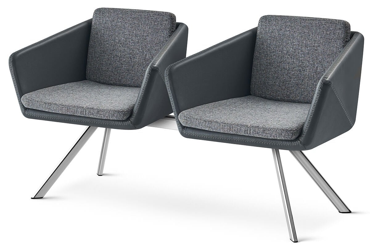 RS 5094 İkili Bekleme Koltuğu Krom Ayak