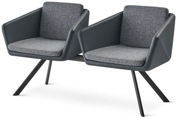 RS 5094 İkili Bekleme Koltuğu Siyah Ayak