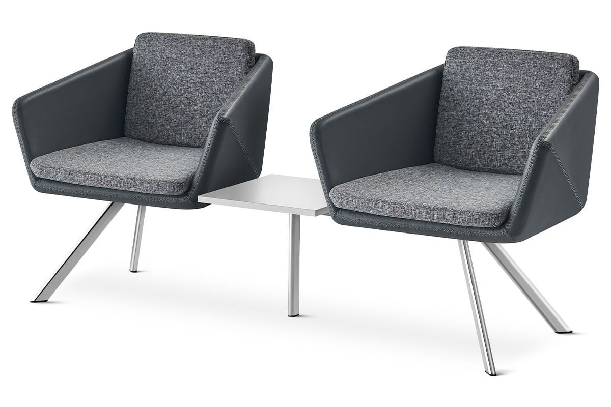 RS 5095 İkili, Sehpalı Bekleme Koltuğu Krom Ayak