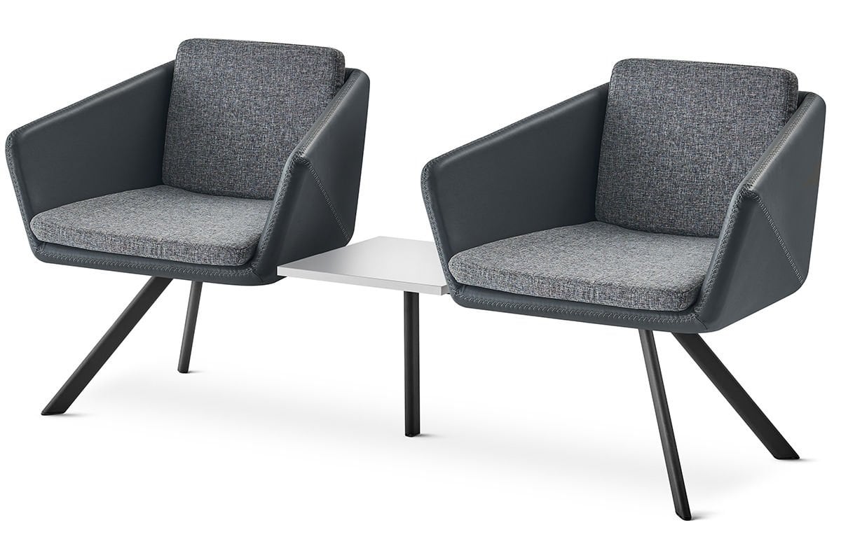 RS 5095 İkili, Sehpalı Bekleme Koltuğu Siyah Ayak