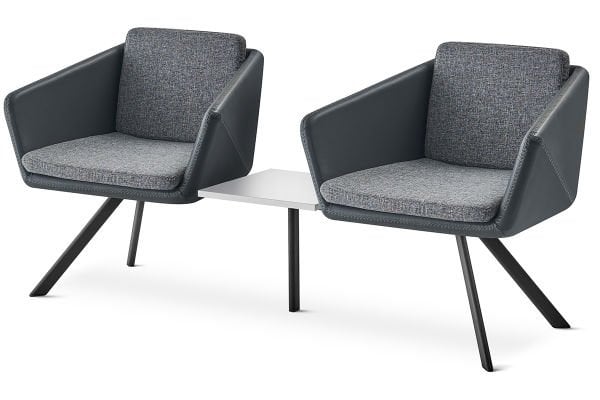 RS 5095 İkili, Sehpalı Bekleme Koltuğu Siyah Ayak