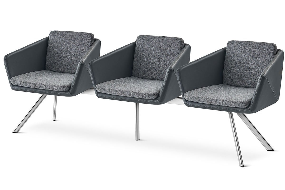 RS 5096 Üçlü Bekleme Koltuğu Krom Ayak