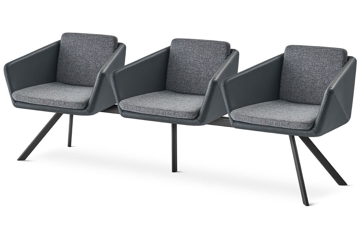 RS 5096 Üçlü Bekleme Koltuğu Siyah Ayak