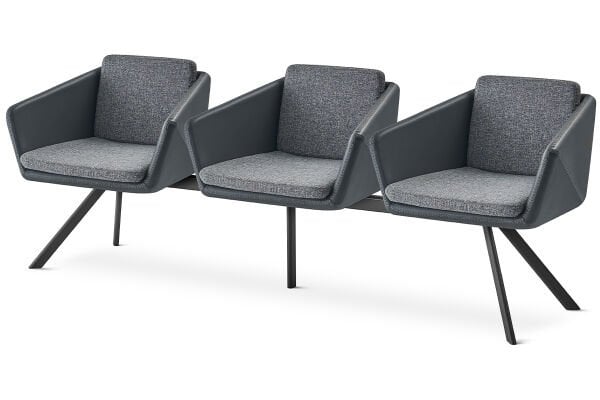 RS 5096 Üçlü Bekleme Koltuğu Siyah Ayak