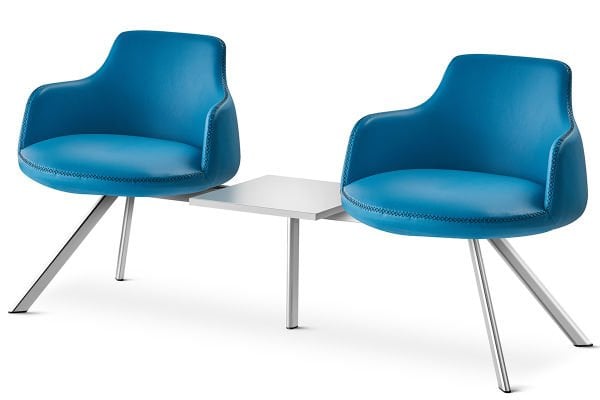 RS 5075 İkili, Sehpalı Bekleme Koltuğu Krom Ayak