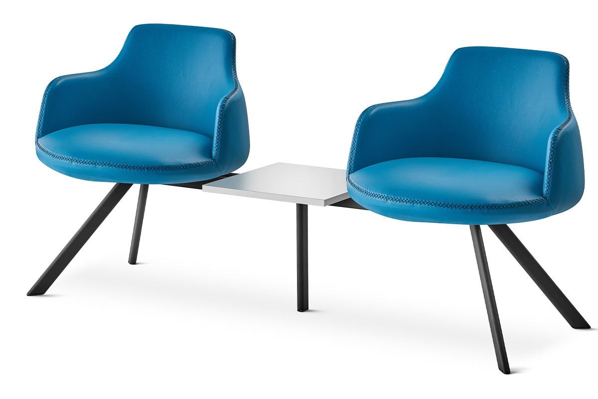 RS 5075 İkili, Sehpalı Bekleme Koltuğu Siyah Ayak