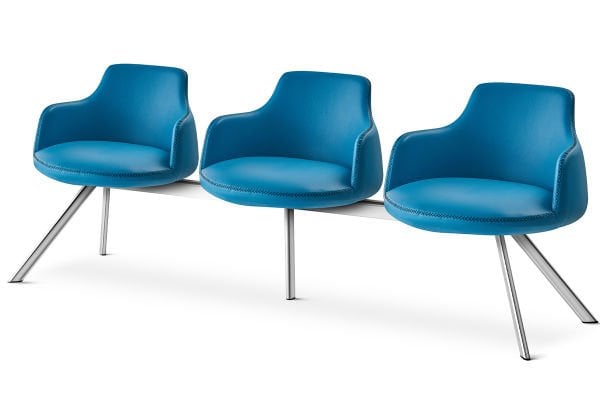 RS 5076 Üçlü Bekleme Koltuğu Krom Ayak