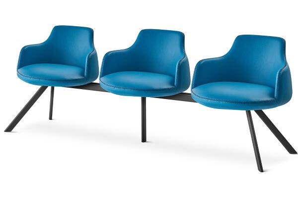 RS 5076 Üçlü Bekleme Koltuğu Siyah Ayak