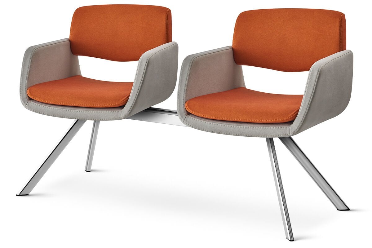 RS 5054 İkili Bekleme Koltuğu Krom Ayak