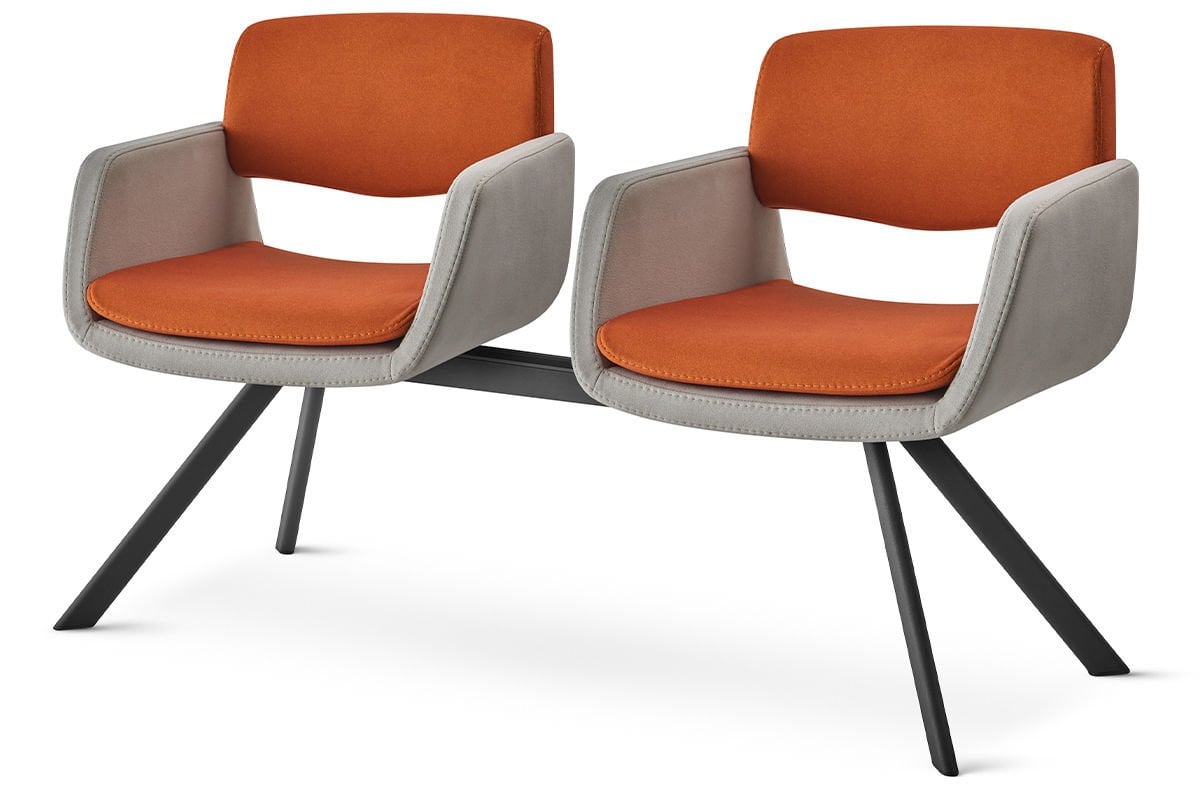 RS 5054 İkili Bekleme Koltuğu Siyah Ayak