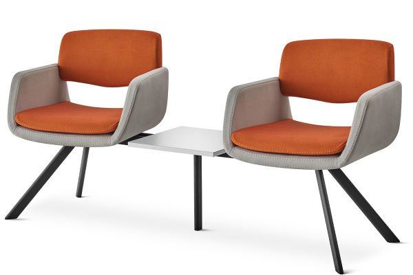 RS 5055 İkili, Sehpalı Bekleme Koltuğu Siyah Ayak