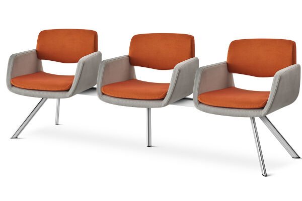 RS 5056 Üçlü Bekleme Koltuğu Krom Ayak