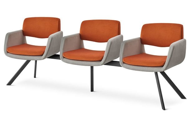 RS 5056 Üçlü Bekleme Koltuğu Siyah Ayak