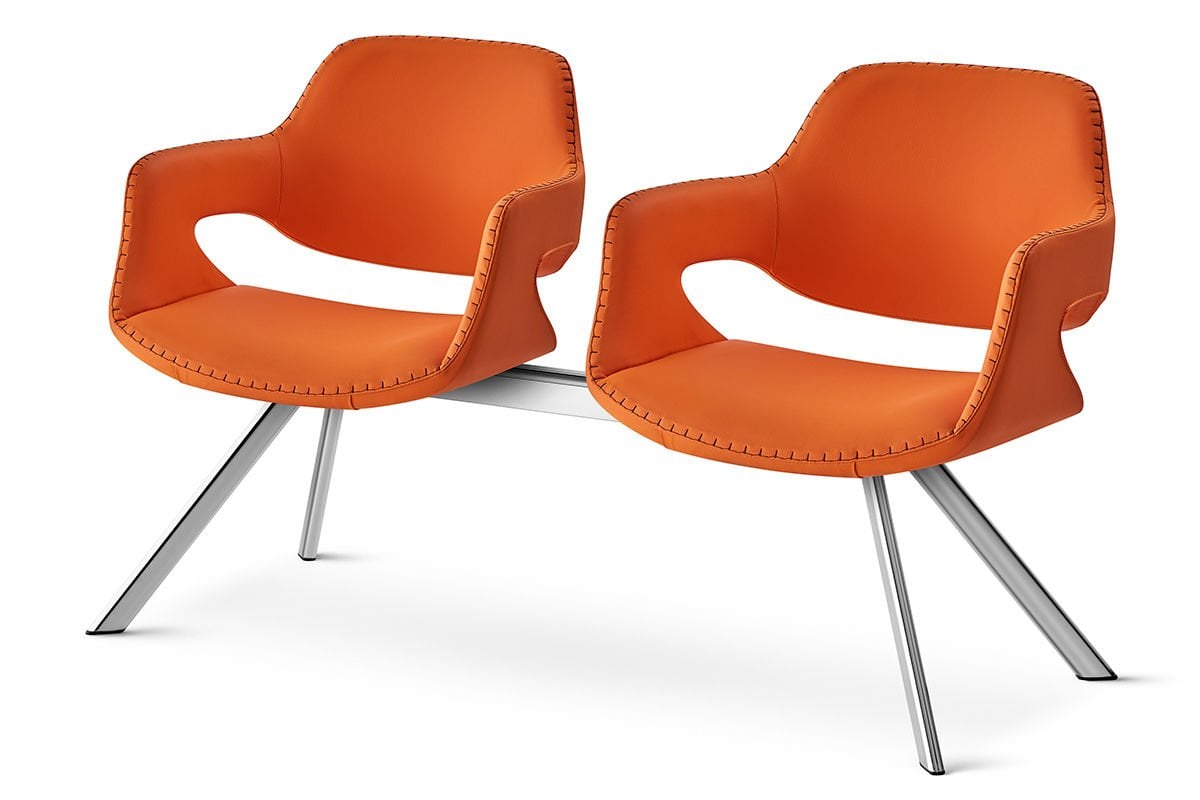 RS 5044 İkili Bekleme Koltuğu Krom Ayak