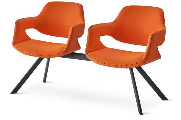 RS 5044 İkili Bekleme Koltuğu Siyah Ayak