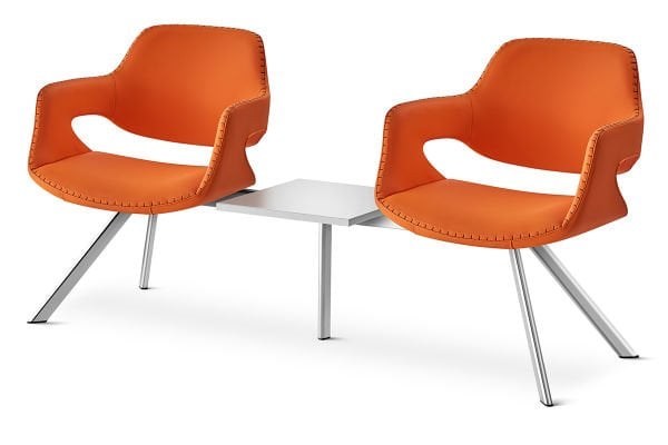 RS 5045 İkili, Sehpalı Bekleme Koltuğu Krom Ayak