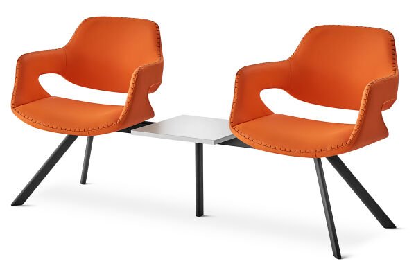 RS 5045 İkili, Sehpalı Bekleme Koltuğu Siyah Ayak