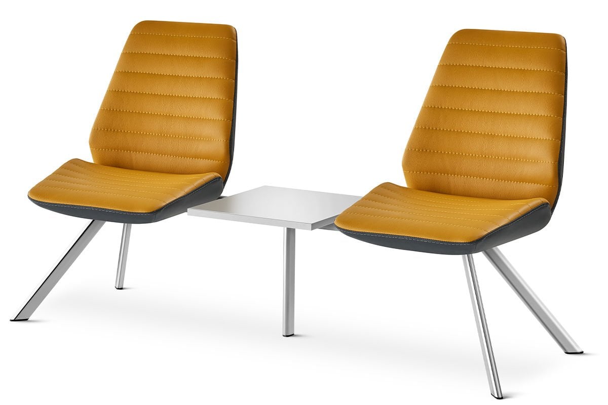 RS 5025 İkili, Sehpalı Bekleme Koltuğu Krom Ayak