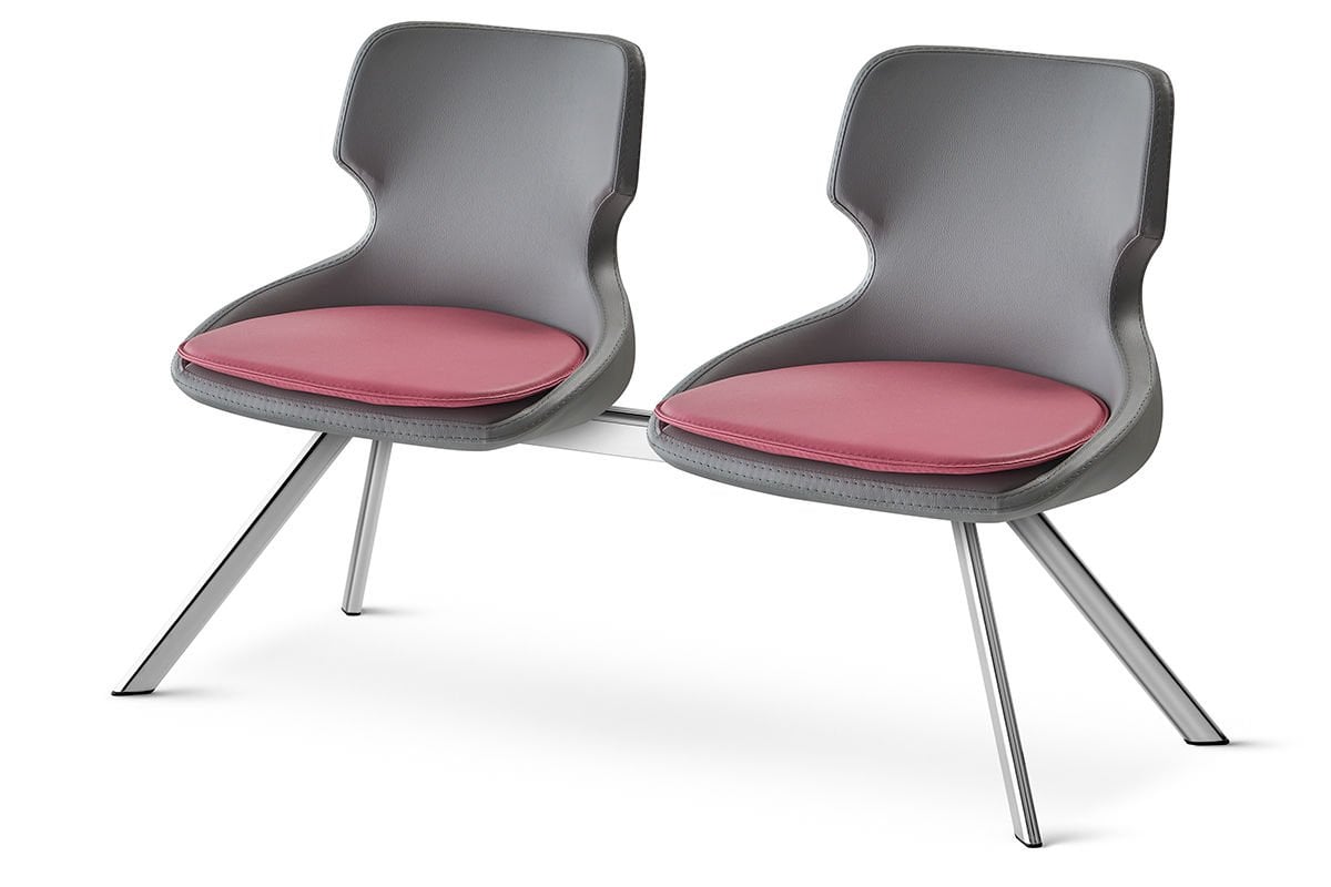 RS 5014 İkili Bekleme Koltuğu Krom Ayak