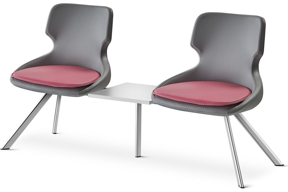 RS 5015 İkili, Sehpalı Bekleme Koltuğu Krom Ayak