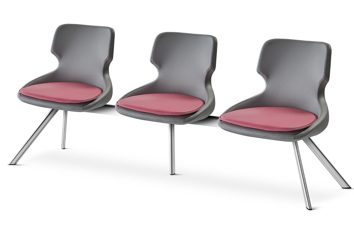 RS 5016 Üçlü Bekleme Koltuğu Krom Ayak