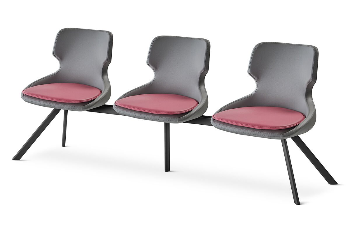 RS 5016 Üçlü Bekleme Koltuğu Siyah Ayak