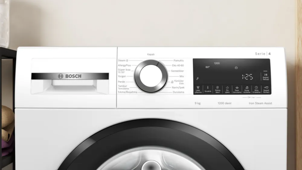Bosch Serie 6 Çamaşır Makinesi 9 KG, 1200 Devir Beyaz - WGA242Z0TR