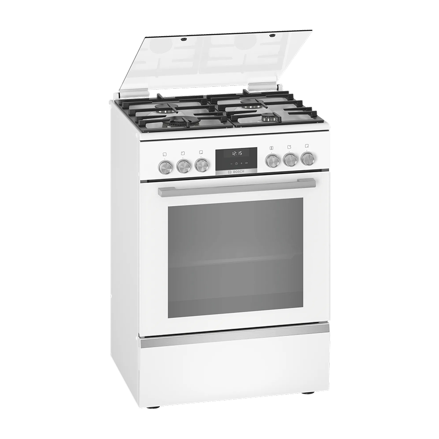 Bosch Series 6 Çift Yakıtlı Ocaklı Fırın Beyaz - HXS59AI20Q