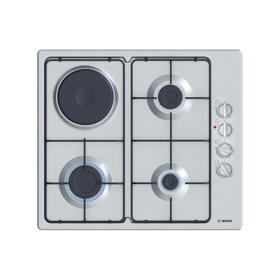 Bosch PBY6C5B62O Ankastre Ocak – 3 Gazlı, 1 Elektrikli, Çelik