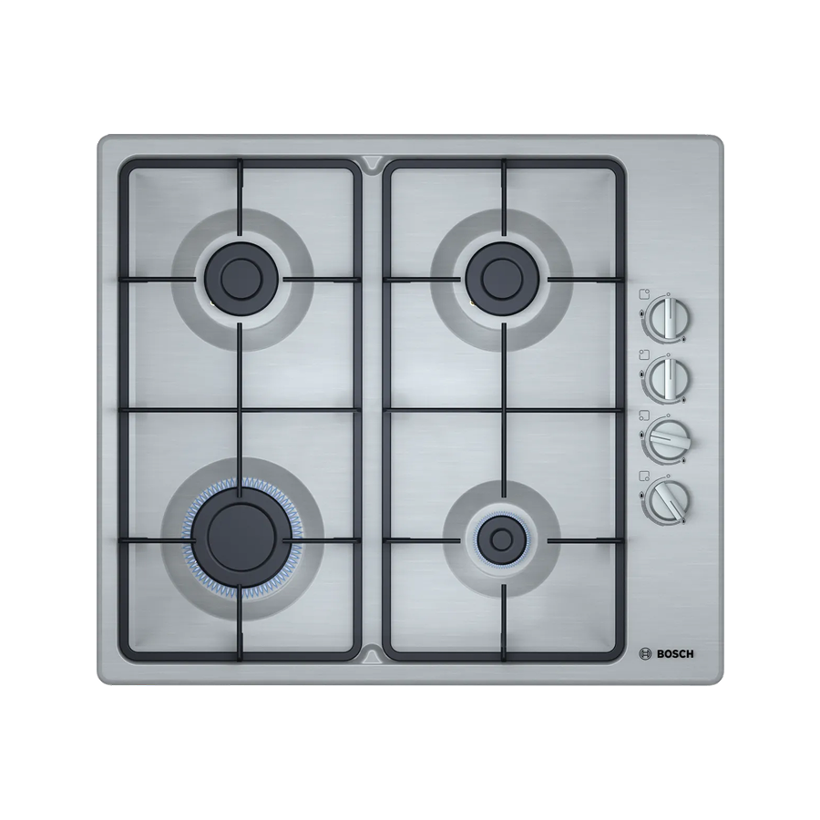 Bosch PBP6C5B62Q Gazlı Ocak – 4 Gözlü, Paslanmaz Çelik